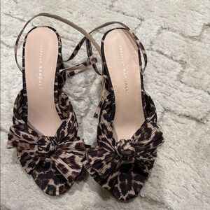 Loeffler Randall Brown Leopard Bow Sandals